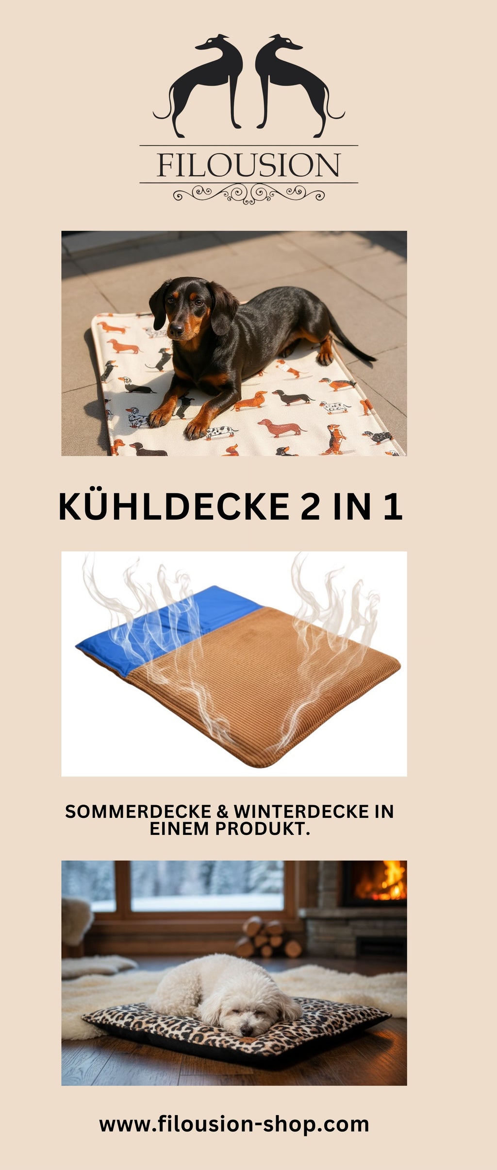 Kühldecke 2 in 1 Kranich Beige