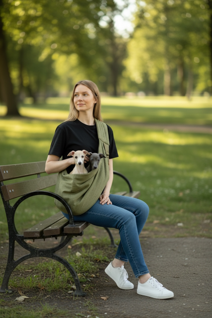 Crossbag 2 in 1 Hundetragetasche Loden Optik Grün