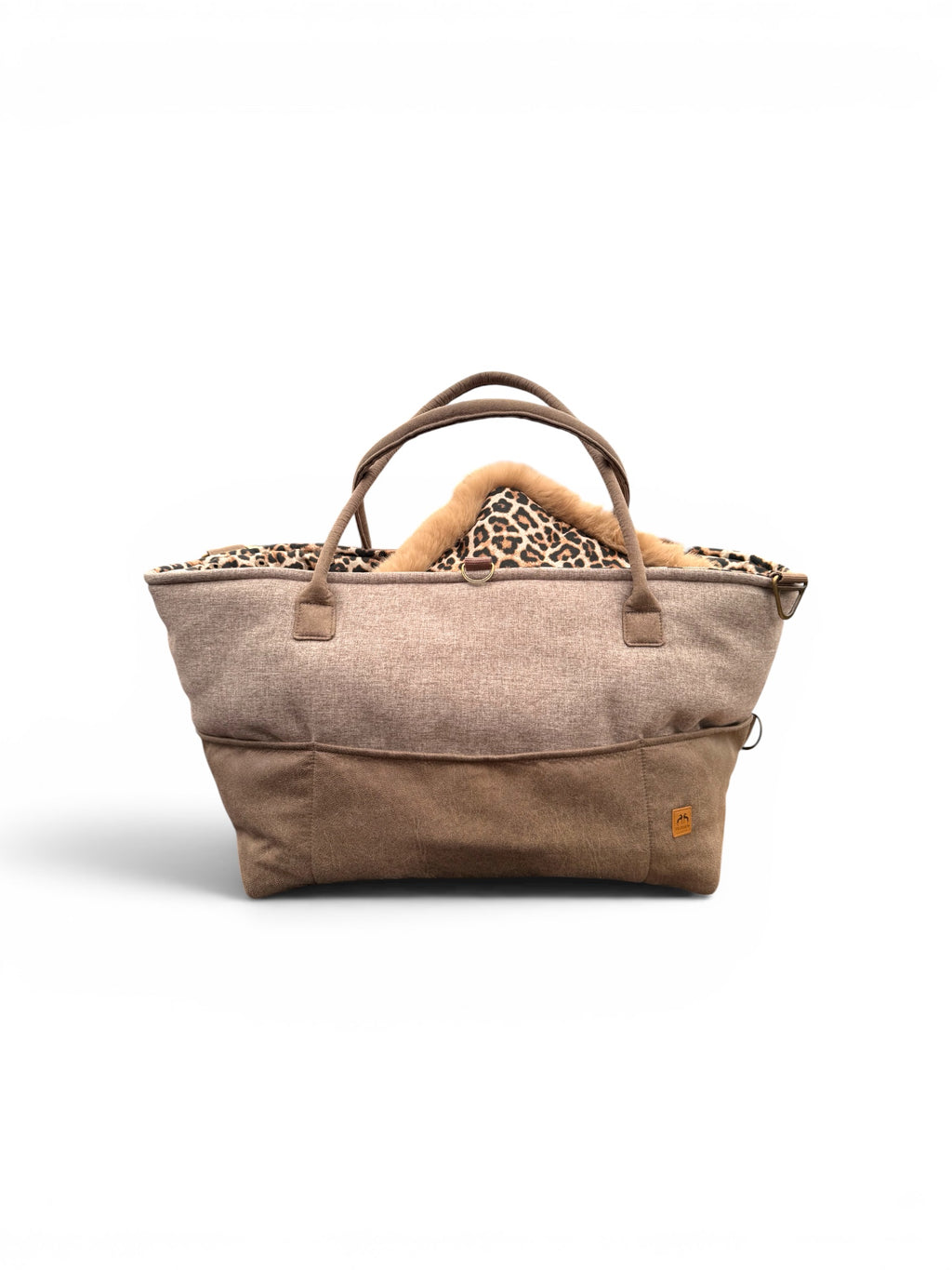Luxury FiouStar To Go Hundetragetasche Waschleder Taupe
