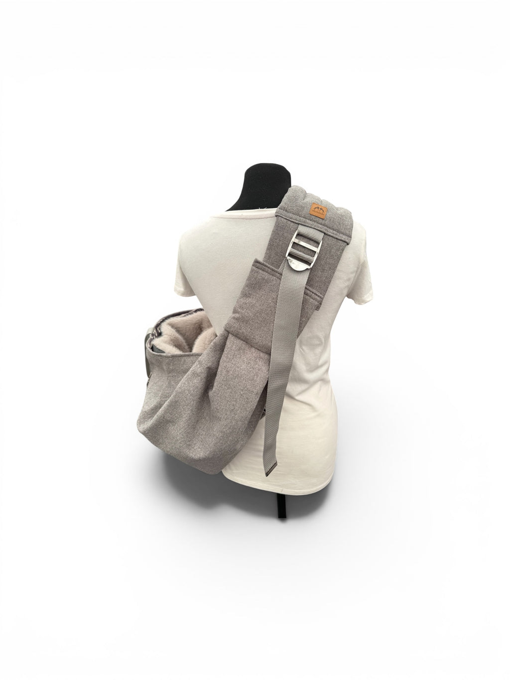 Crossbag 2 in 1 Hundetragetasche Loden Optik Grau