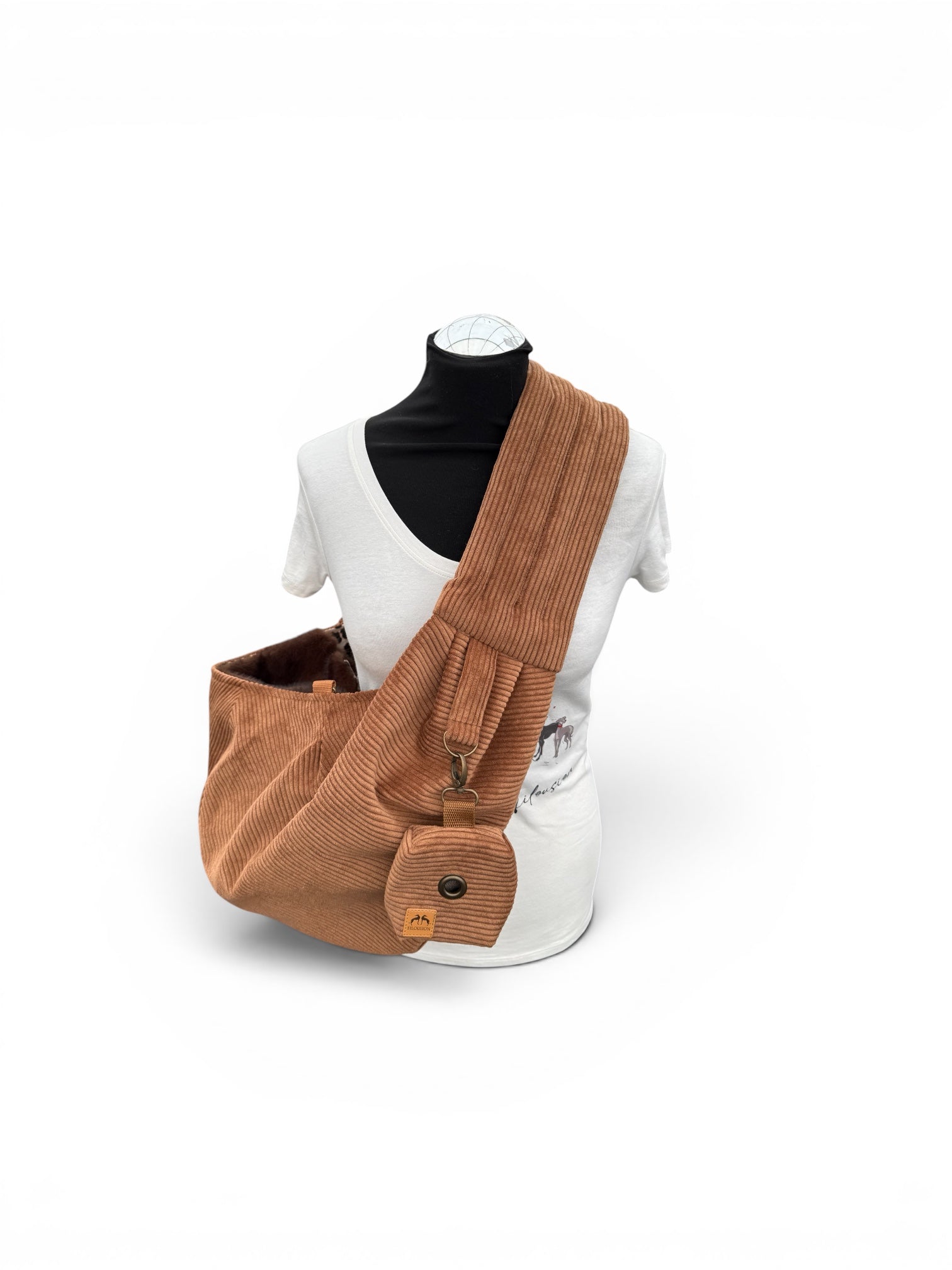 Crossbag 2 in 1 Hundetragetasche Cord Braun