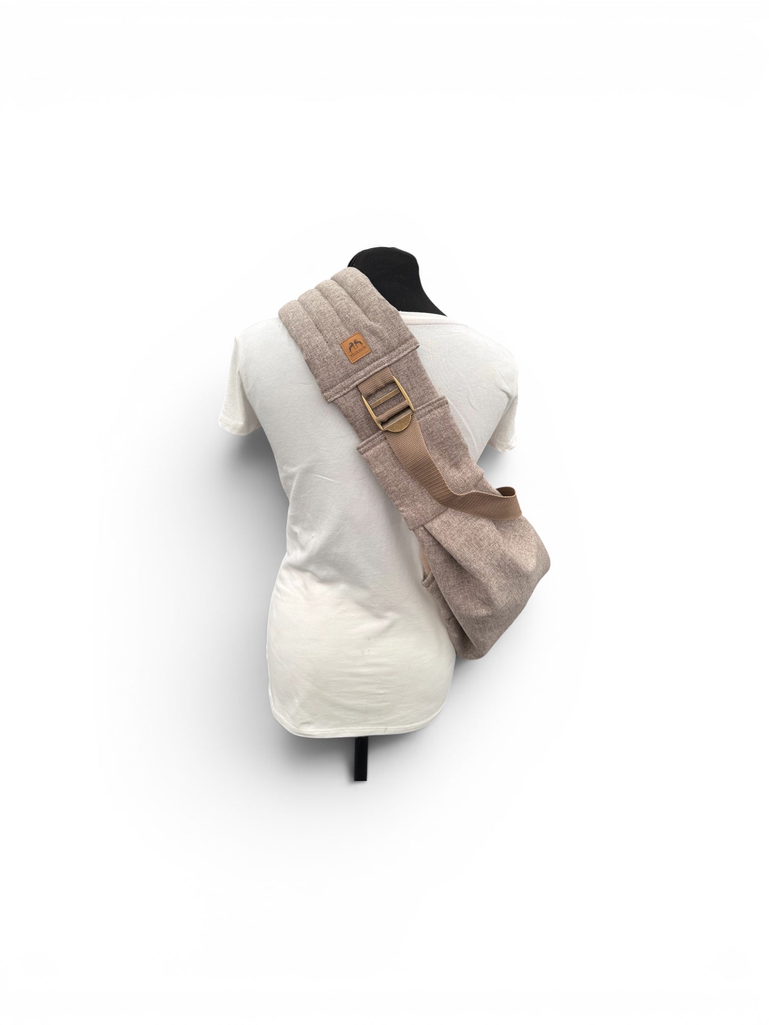 Crossbag 2 in 1 Hundetragetasche Loden Optik Taupe