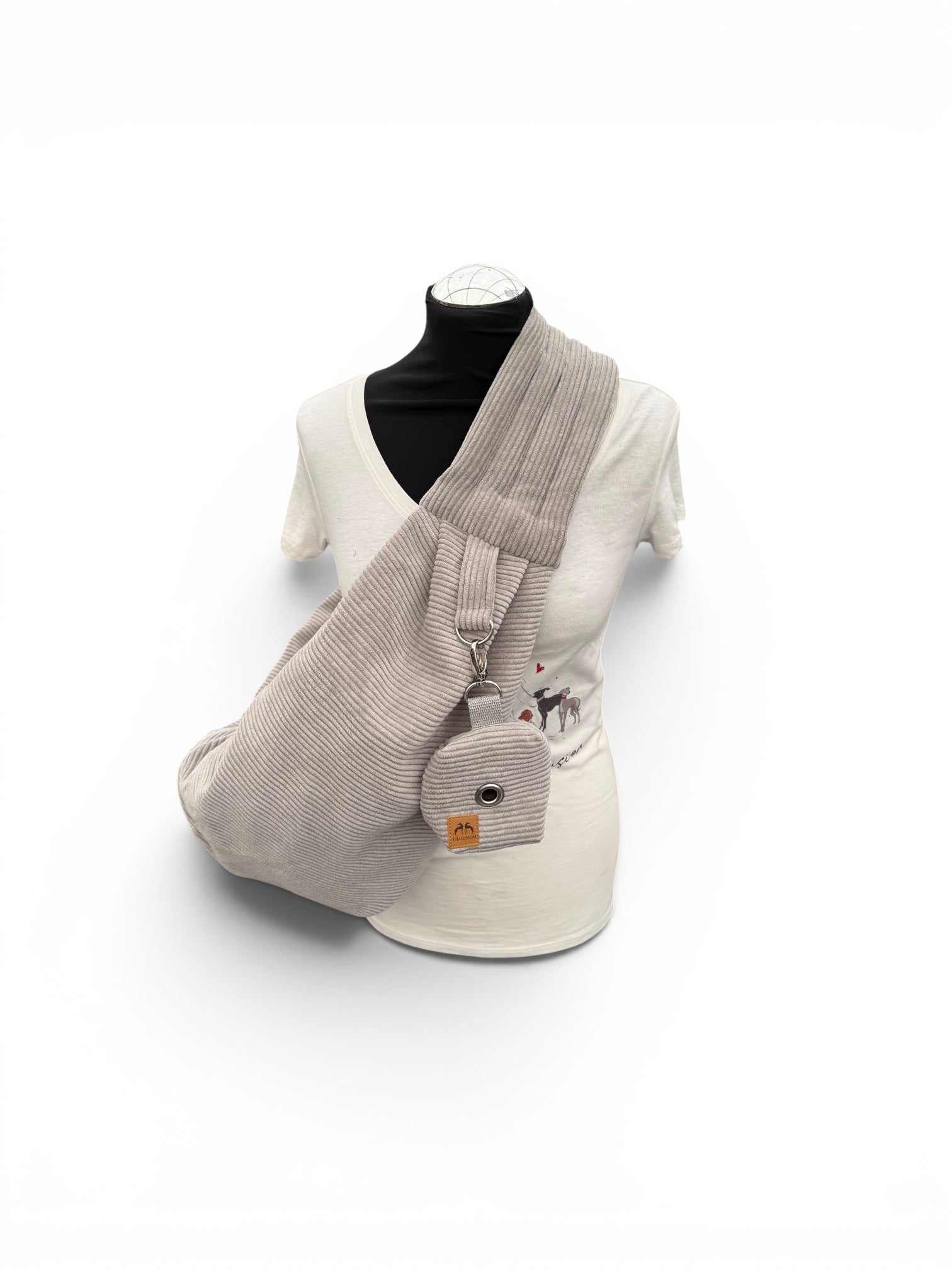 Crossbag 2 in 1 Hundetragetasche Cord Grau