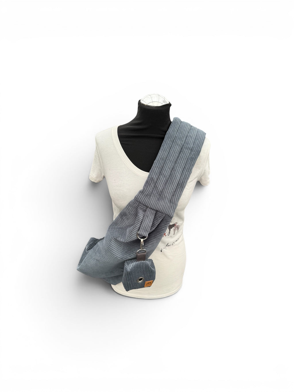Crossbag 2 in 1 Hundetragetasche Waschleder Blau