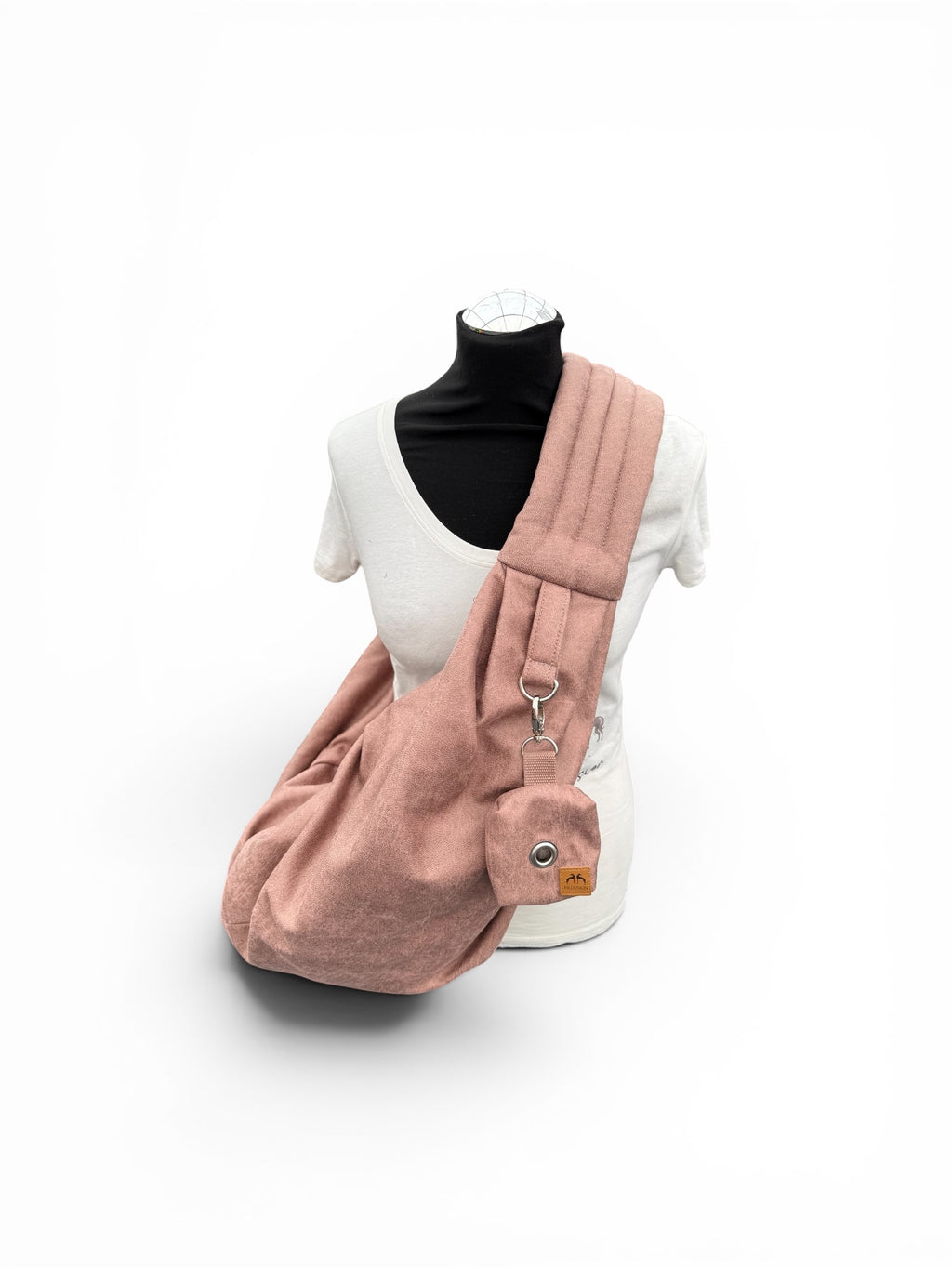 Crossbag 2 in 1 Hundetragetasche Waschleder Rosa