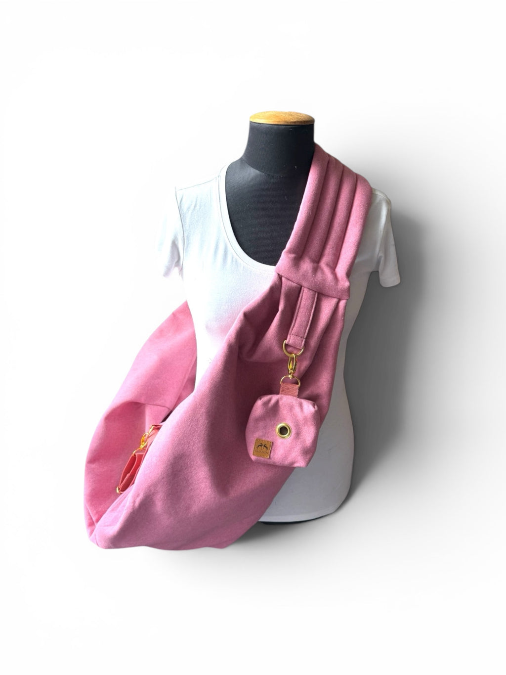 Crossbag 2 in 1 Hundetragetasche Loden Optik Rosa