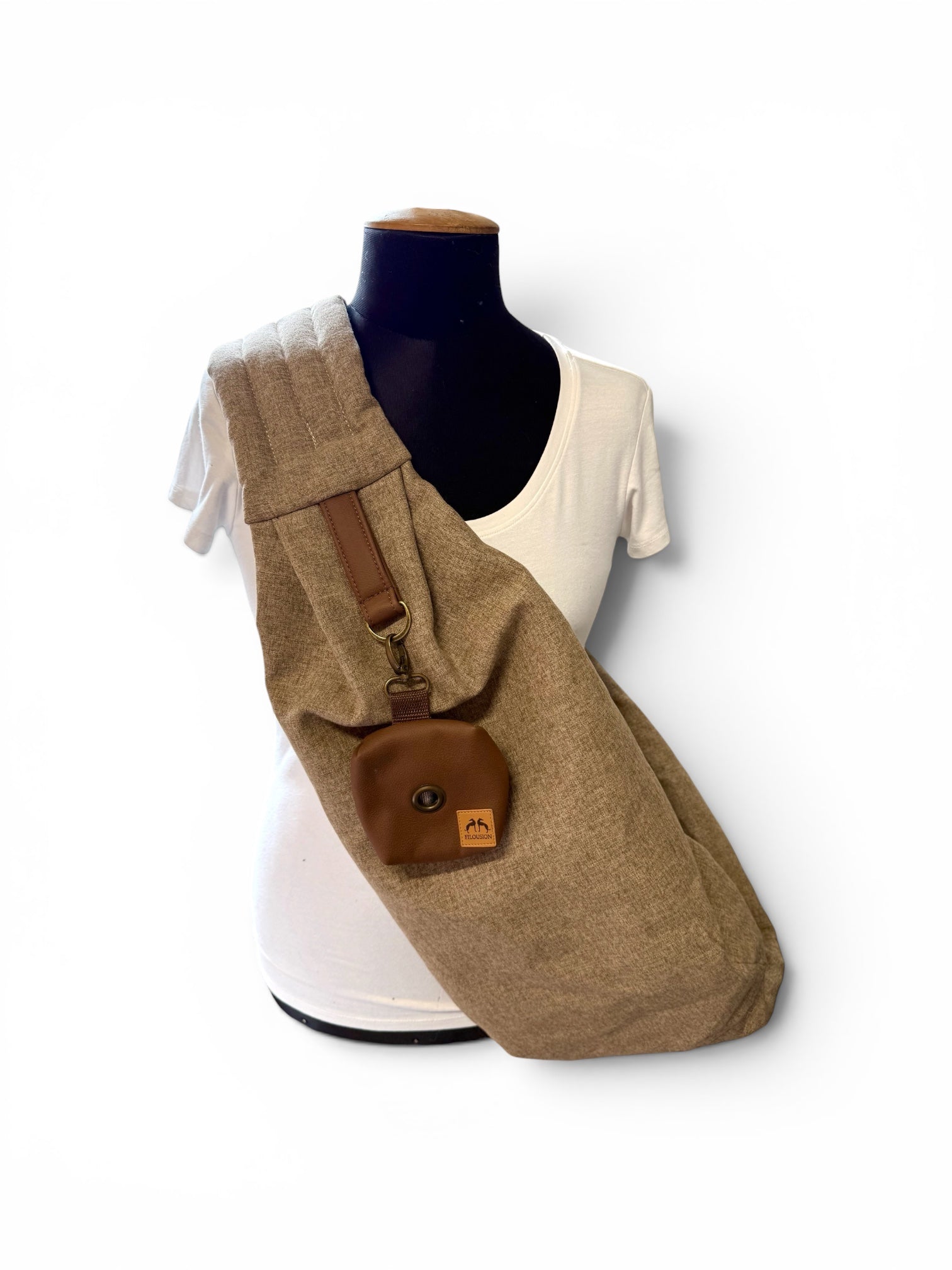 Special Crossbag 2 in 1 Hundetragetasche Loden Cognac L