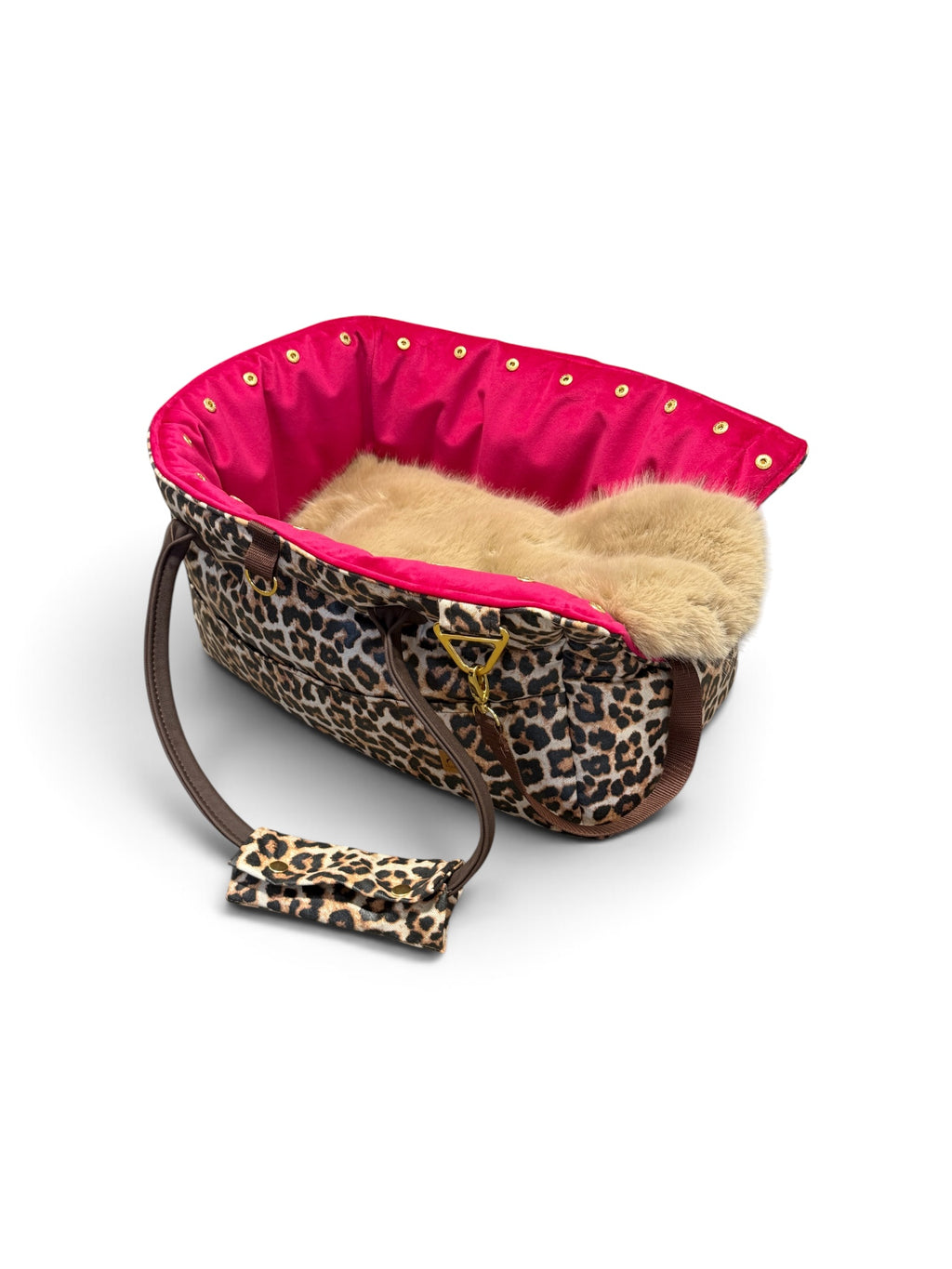 Luxury FiouStar Swing Hundetragetasche Leo Love Braun