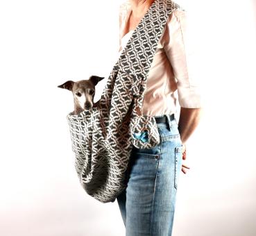 Preview: Hundetragetasche FiouStar Cross Hobobag Summer Brescia Grey