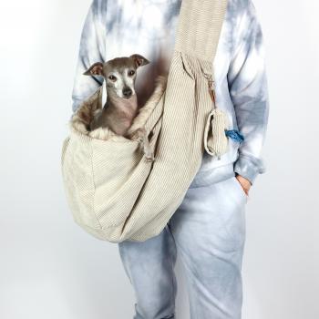 Preview: Hundetragetasche FiouStar Cross Cord Beige