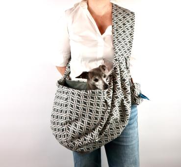Preview: Hundetragetasche FiouStar Cross Hobobag Summer Brescia Grey