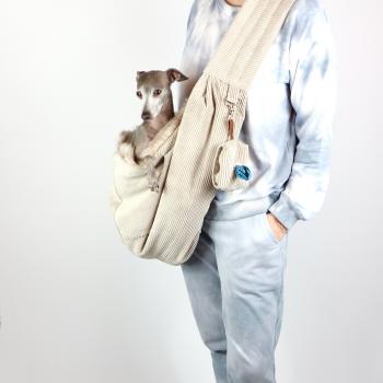 Preview: Hundetragetasche FiouStar Cross Cord Beige