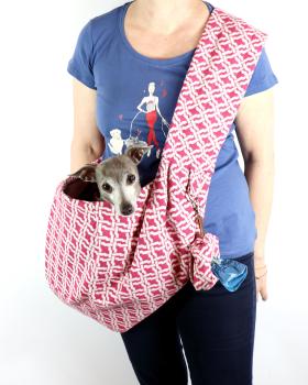 Preview: Hundetragetasche FiouStar Cross Hobobag Summer Brescia Pink