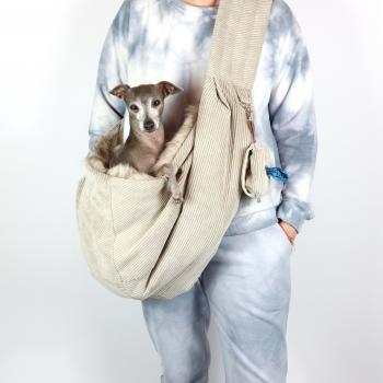 Preview: Hundetragetasche FiouStar Cross Cord Beige
