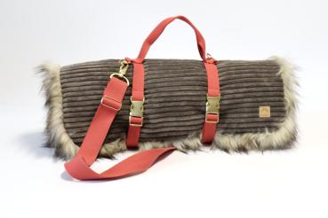 Preview: Hundedecke mit Kunstfell FiouStar Cord Cedar