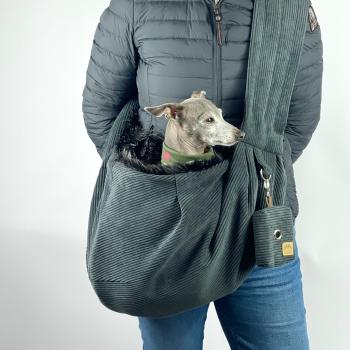 Preview: Hundetragetasche FiouStar Cross Cord Smaragd.