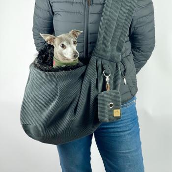 Preview: Hundetragetasche FiouStar Cross Cord Taupe.