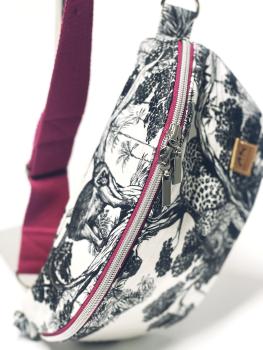 Preview: Bauchtasche Dschungel schwarz weiß