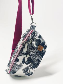 Preview: Bauchtasche Dschungel schwarz weiß