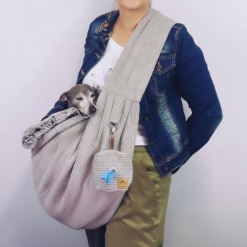 Hundetragetasche FiouStar Cross Cord Grey