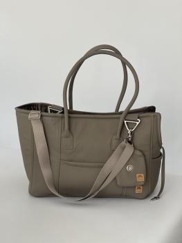 Luxushundetasche FiouStar Swing Nappa Taupe.