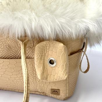Luxushundetasche FiouStar Swing Croco Powder