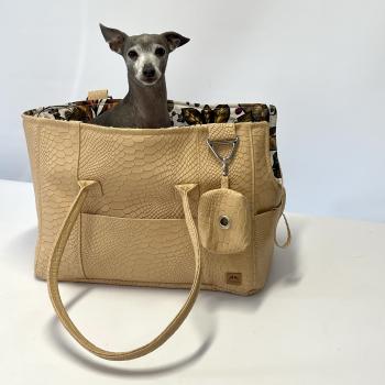 Luxushundetasche FiouStar Swing Croco Powder