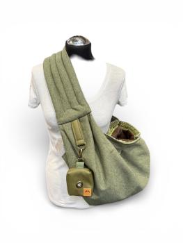 Hundetragetasche FiouStar Cross 2 in 1 Lodenlook Grün