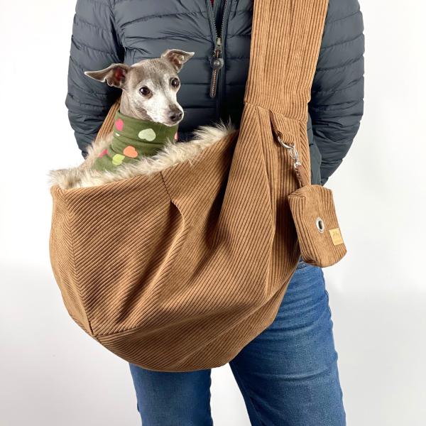 Hundetragetasche FiouStar Cross Cord Braun.