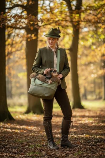 Luxushundetasche FiouStar Swing Nappa Taupe.