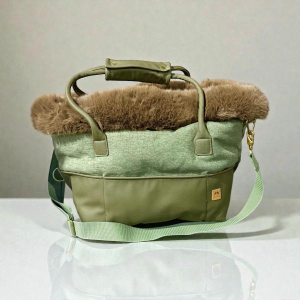 Luxushundetasche FiouStar Swing Nappa Taupe.