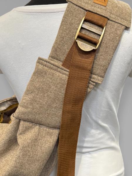 Hundetragetasche FiouStar Cross 2 in 1 Lodenlook Beige/Cognac